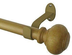 Rhinebeck Adjustable Curtain Rod with Faux Wood Ball Finials, 86-120