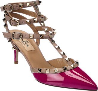 Rockstud Caged 65 Patent Ankle Strap Pump-AB