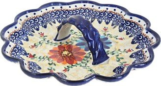 Blue Rose Pottery Blue Rose Polish Pottery Autumn Burst Egg Plate