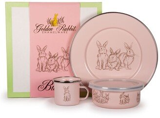 Kid's Bunnies 3-Piece Dinnerware Set