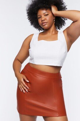 Plus Size Faux Leather Mini Skirt