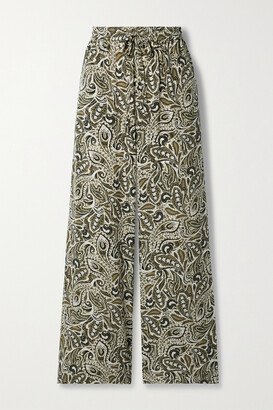 Net Sustain Paisley-print Organic Silk Crepe De Chine Wide-leg Pants - Multi