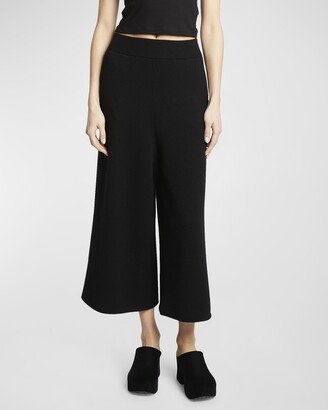 Cropped Cashmere Wide-Leg Trousers