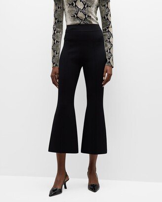 Kennedy Compact Jacquard Crop Flared Pants-AA