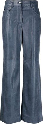 Straight-Leg Leather Trousers-AB