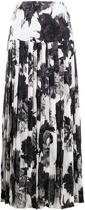 Floral Print Maxi Skirt-AA