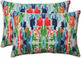 Pillow Perfect Outdoor / Indoor Abstract Reflections Multi Oversized Rectangular Throw Pillow