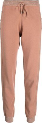 Lurex-Detail Elasticated-Waist Track Pants