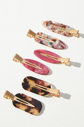 By Anthropologie Resin Mixed Shapes Hair Clips, Set of 4-AA