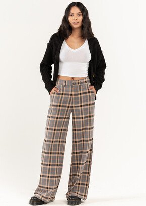 RSQ Womens Wide Leg Plaid Pants