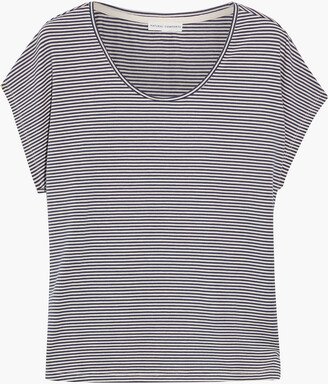 Natural Comforts Striped organic stretch-cotton jersey pajama top