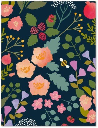 Journals: Garden Sprigs - Navy Journal, Multicolor