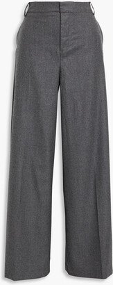 Wool-flannel wide-leg pants