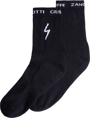 Intarsia-Knit Ribbed Socks