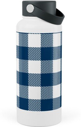 Photo Water Bottles: Buffalo Plaid Stainless Steel Wide Mouth Water Bottle, 30Oz, Wide Mouth, Blue