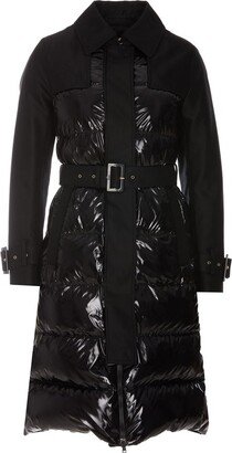 Panelled Long Sleeved Belted Coat