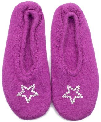 Ladies Ballerina Slippers With Hotfix Stones Star