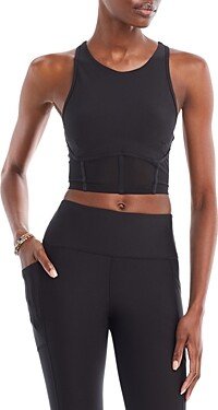 Seamed Mesh Medium Impact Sports Bra - 100% Exclusive