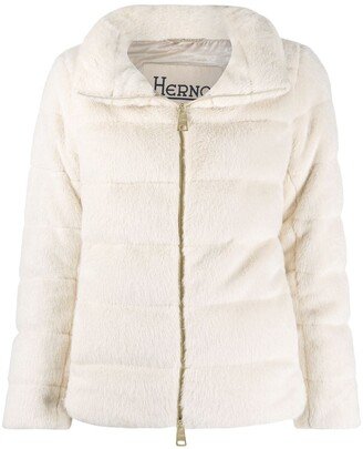 Zip-Up Shearling Jacket-AD