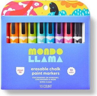 10ct Erasable Chalk Paint Markers Chisel Tip - Mondo Llama™