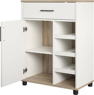 Canturbury Bar Cabinet with Beverage Shelves White - Room & Joy