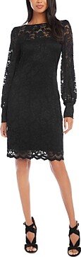 Petites Lace Boat Neck Shift Dress