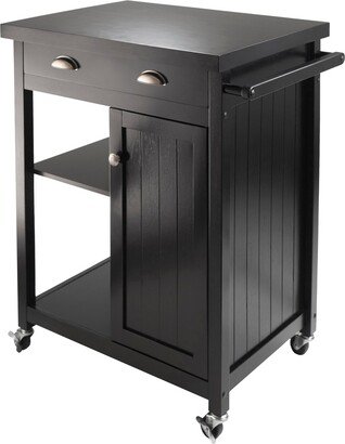 Timber Kitchen Cart, Black - 27.76 x 19.37 x 34.02 inches