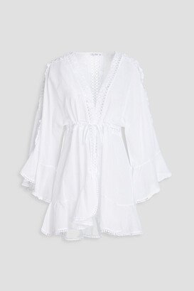 Antonella ruffled cotton-blend voile kaftan