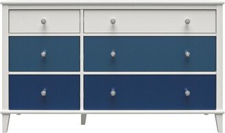 Monarch Hill Poppy 6 Drawer Dresser with 2 Sets of Knobs, Blue