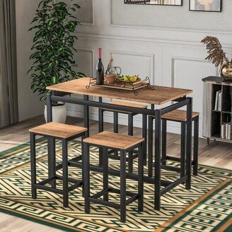 AOOLIVE 5-Piece Kitchen Counter Height Table Set, Dining Table with 4 Chairs