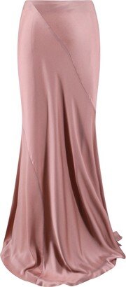 High-Waist Satin Maxi Skirt-AB