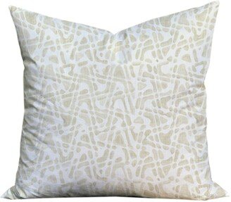 Oliver Watercolor Pillow Cover - Abstract Geometric Neutral Beige Coco Milk, , ,