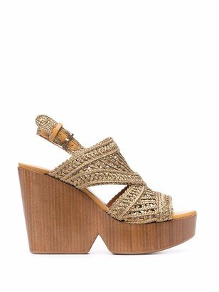 Didyresine platform crochet sandals