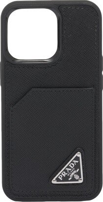 Saffiano leather iPhone 14 Pro case-AA