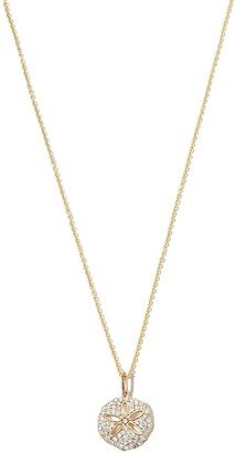 14kt yellow gold Sand Dollar diamond pendant necklace