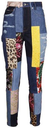 Patchwork Skinny Leg Jeans