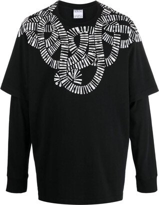Snake Wings Double Sleeve T Shirt