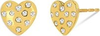 Rachel Reid 14K Yellow Gold Diamond Heart Stud Earrings