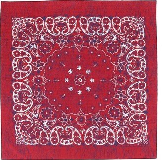 CTM Extra Large 27 Inch Rustic Paisley Print Bandana, Red/Indigo