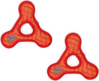 DuraForce Jr Triangle Ring ZigZag Red-Red, 2-Pack Dog Toys