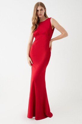 Cowl Back Fishtail Maxi Dress