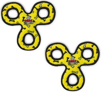 Tuffy Jr 3WayTug Yellow Bone, 2-Pack Dog Toys