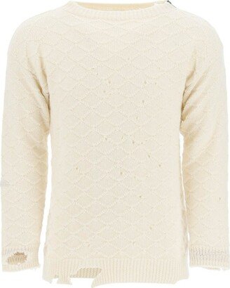 Distressed Knitted Jumper-AA