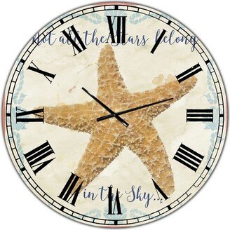 Designart Sea Shells-c Large Nautical & Coastal Wall Clock - 36 x 36