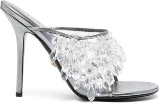 Crystal Chandelier Metallic Mules