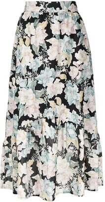 Talulah floral-print midi skirt