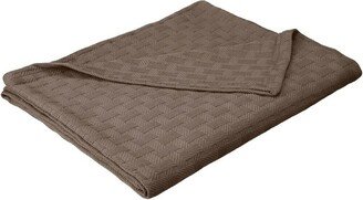 Snake River DÃ©cor Basketweave Thin Cotton Cozy Bed Blanket Twin Charcoal