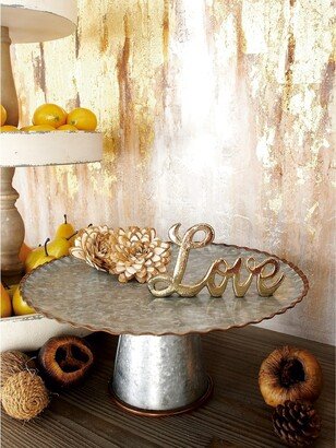 Studio 350 Gray Metal Galvanized Cake Stand