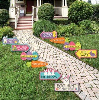 Big Dot Of Happiness Easter Egg Hunt Arrow Yard Signs - Outdoor Easter Bunny Yard Decor - 10 Piece