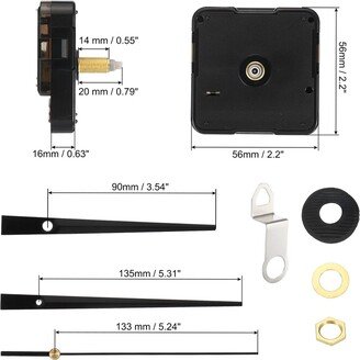 Unique Bargains 2Set Quartz Clock Movement 0.8 Movement Shaft for 8-11mm Clock Dial Thick Black